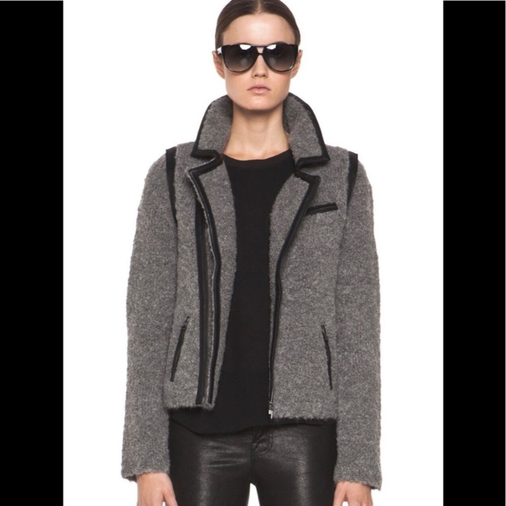 Rag & Bone Hart Boucle Wool Alpaca Biker Moto Jacket